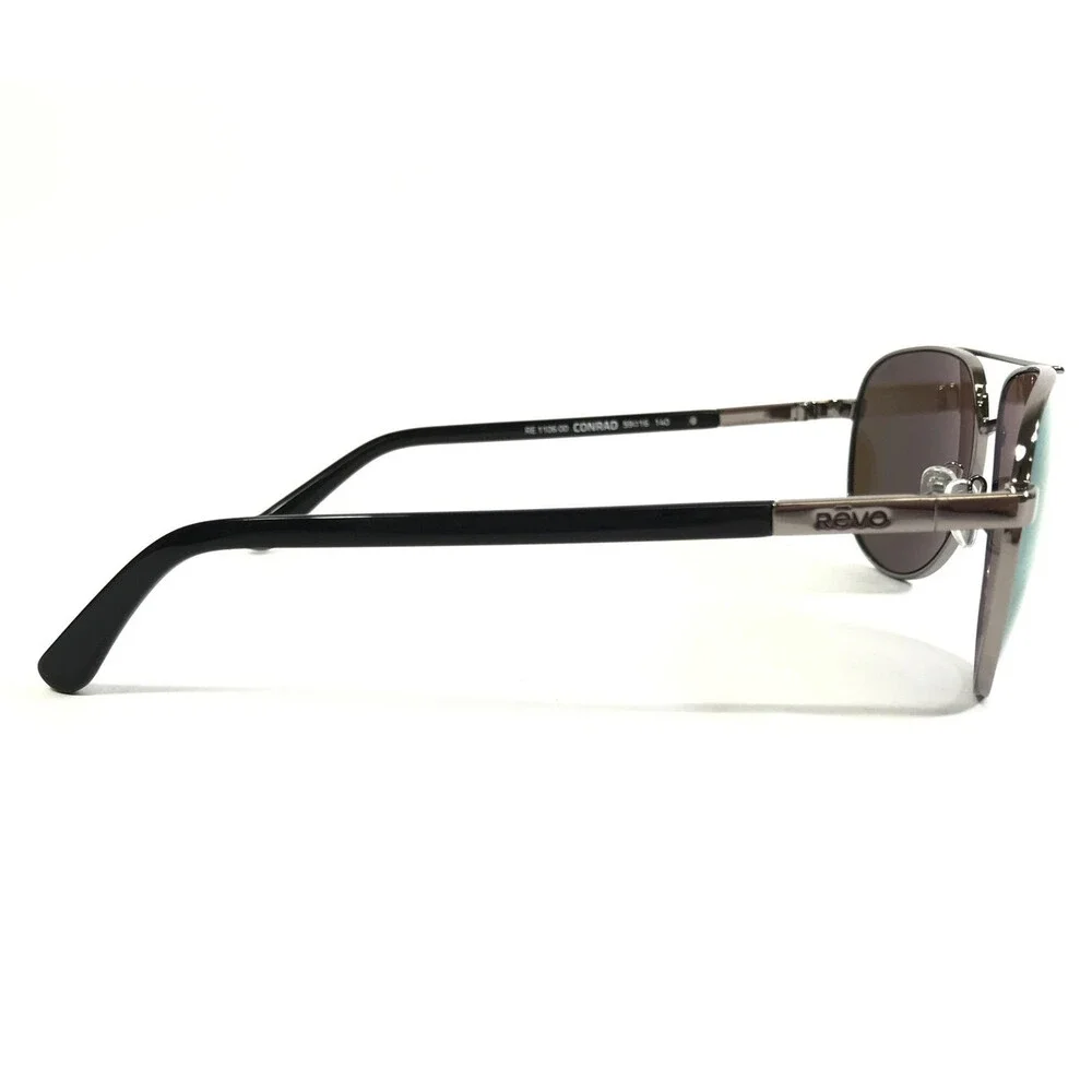 Revo Sunglasses CONRAD RE1106 00 Silver Aviators w/ Blue Polarized Mirror Lenses